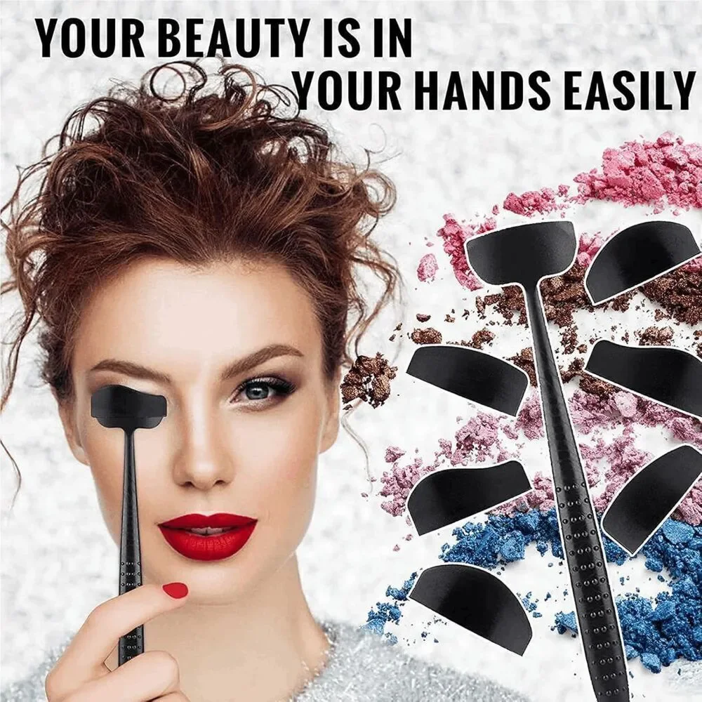 6-In-1 Silicone Printing Tool Eyeshadow Shaper Stencil Eye Makeup Stamp NEW